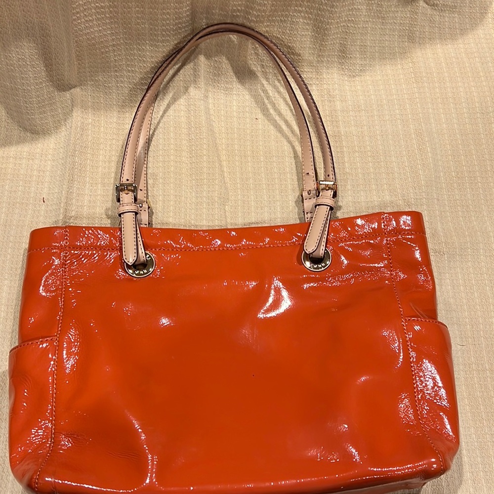 Michael Kors Orange Patent Leather Tote